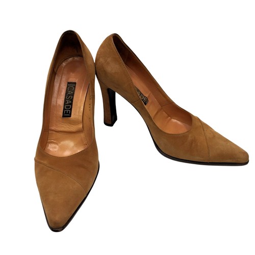 Casadei Wildleder 105 mm Pumps Größe 9,5 AA braun Damen klobig hoher Absatz Schuhe Italien - Bild 9 von 12