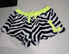 Cozy Justice Initial L Size 16/18 Fleece Zebra Print Lounge Sleep Shorts