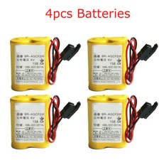 4x BR-AGCF2W 6V 2200mAh PLC Battery A98L-0031-0011  Black Plug for Fanuc System