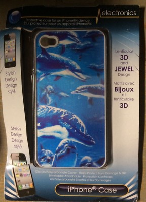 iPhone 4 Mobile Smart Phone Skin Case Protector (Aquatic Dolphin Design)