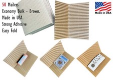 50 Adhesive Corrugated Cardboard Safety Mailers Coin Slabs / 2x2 Flips Size #6