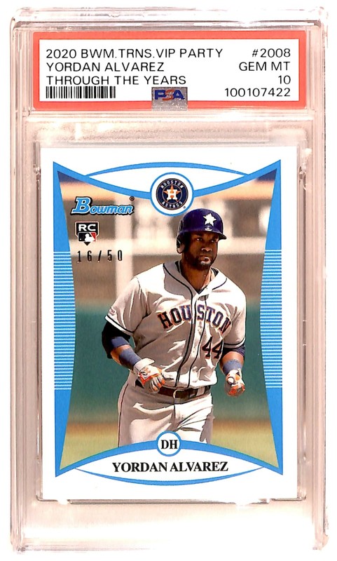 2020 Bowman Transcendent Rookie 16/50 Yordan Alvarez #2008 PSA 10 POP 1 R6220J