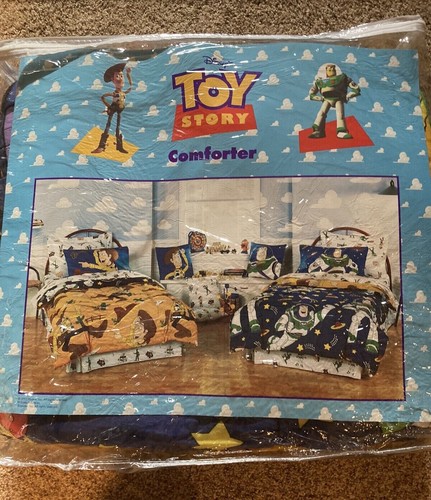 Vtg 90s Disney Toy Story Reversible Buzz Lightyear Woody Comforter ...