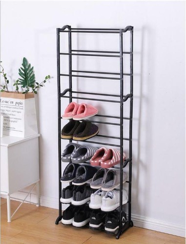 10 Tier Cabinet Storage Black Organiser Shoe Rack Stand Holds 20 Pair Detachable - Picture 3 of 8