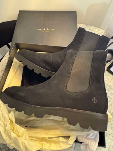 Rag & Bone Men's Suede Chelsea Boots in Black - Size 11 - 75% OFF (MSRP $595)