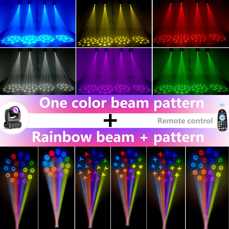 3 Prism 100w LED Moving Head Spot Light Beam Gobo Stage Lighting Dj Disco Party - Image 4 of 4