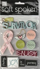 RARE! MAMBI Soft Spoken 3D stickers Cancer SURVIVOR Theme 95267 Fast FREE Ship!