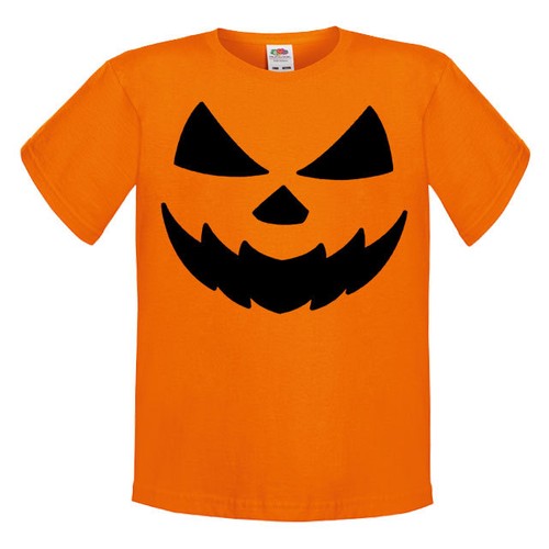 Simpatica t-shirt bambino o bambina Zucca cattiva, Jack-o'-lantern,  Halloween! | eBay
