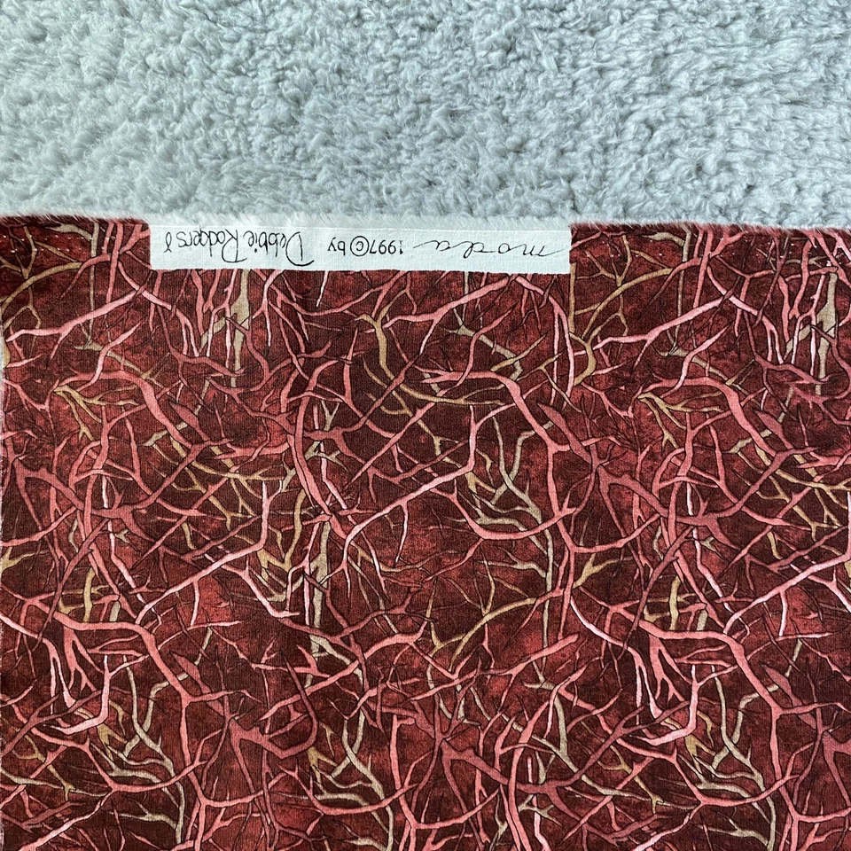 1 Yard VTG Fabric moda 1997 Debbie Rodgers Pink Tree Branches - Image 2 of 3