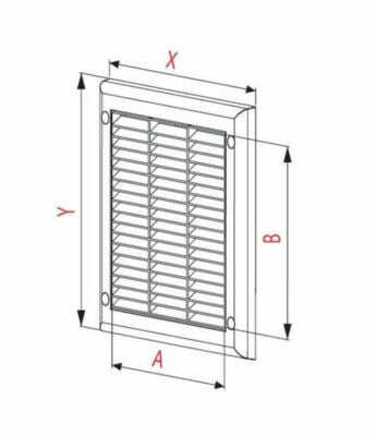 Lüftungsgitter 300x300mm, Weiß Mit Fliegengitter: Einfache Montage, Für Wandlöcher – Aus Stabilem ABS-Kunststoff