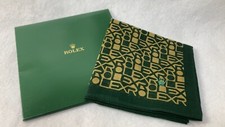 Rolex Auth. Official Handkerchief Logo Green Scarf 44 x 45cm w/Box