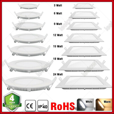 2x LED Panel Leuchte Einbau Einbaustrahler Deckenleuchte Rund Spot Flach Slim DE