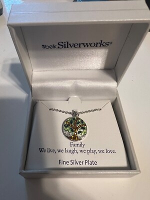Tree - Family Silver Plate Belk Silverworks Necklace NIB