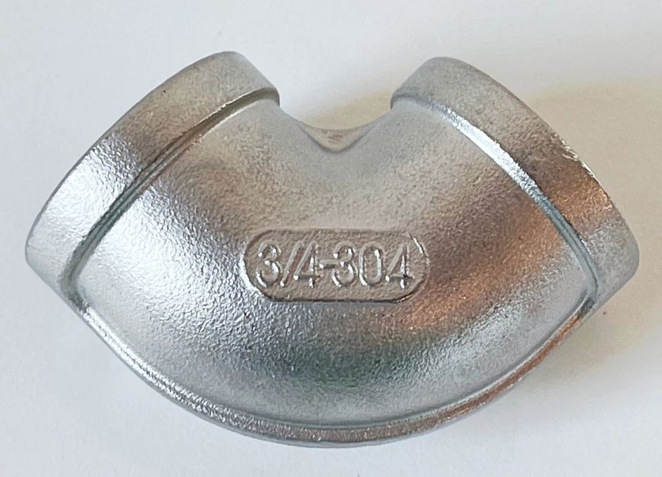 (11) 90° Elbow 3/4" NPT Female Threaded MB 304 Stainless Steel Cast Pipe 150# - Image 4 of 4