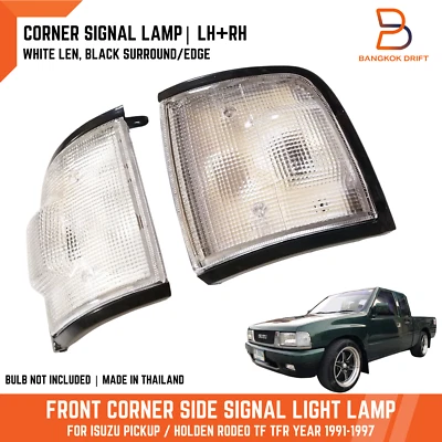 White Len Black Front Corner Signal Lamp Light For Isuzu Pickup TF TFR 91-97 - Image 1 of 4