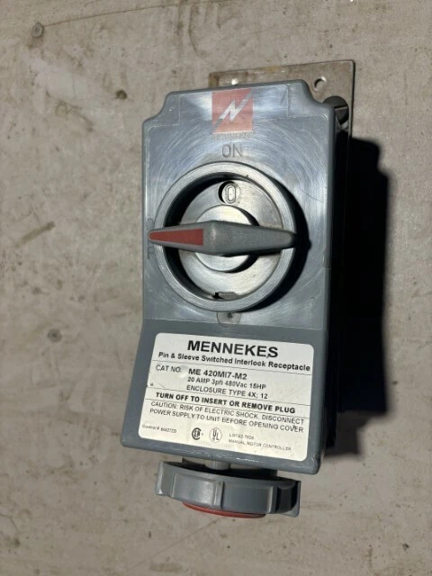 Mennekes ME420MI7 MECHANICAL INTERLOCK RECEPTACLE 20 AMP 4 W 480 VAC - Image 3 of 4