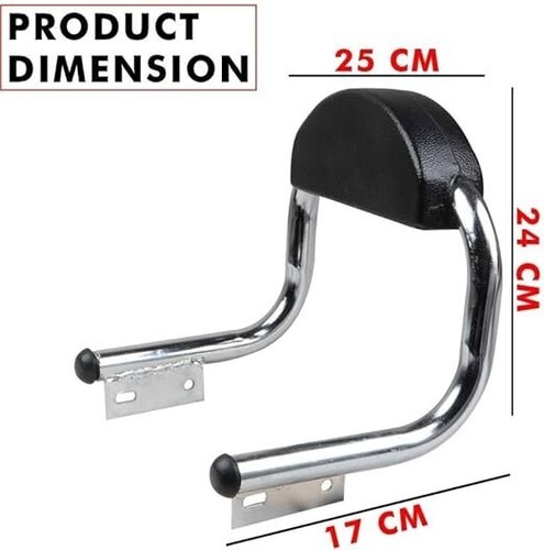 Bullet Iron Backrest Sleek Support Back Rest Chrome Suitable for Royal Enfield - Bild 2 von 5