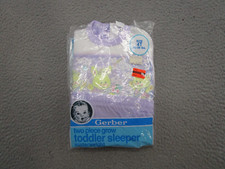 Vintage Gerber Toddler Blanket Sleeper 2 Piece Pajamas Winter Weight Size 4T NEW