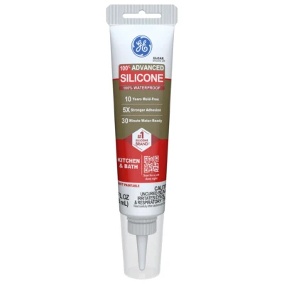 HENKEL CORPORATION GE Advanced Silicone Caulk for Kitchen & Bathroom - 100% Waterproof Silicone Sea