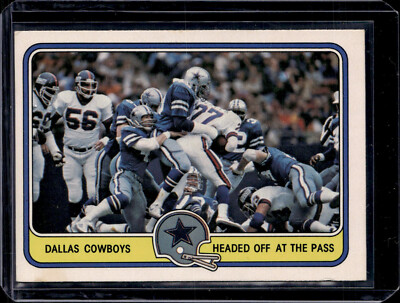 1981 Fleer Team Action #14 Dallas Cowboys Headed Off At The Pass EX