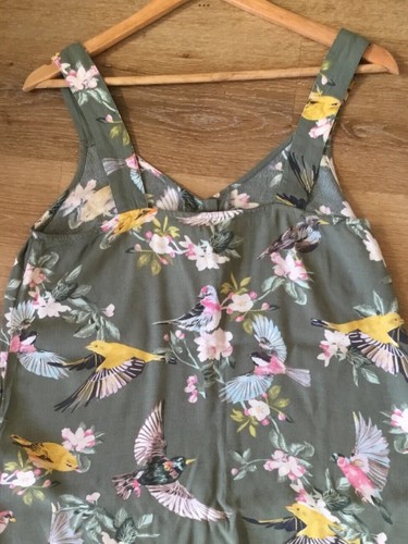 Joules New Summer Kyra Cami Top Size 12 Green Blossom Floral & Bird Print - Picture 4 of 7