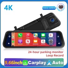 4K Dash Cam Car DVR WIFI Carplay Android Auto Voice Conrtol Drive Video Recorder