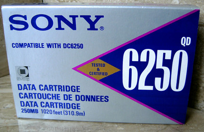 Sony QD 6250, 250 MB, SLR/QIC DC/MLR DC 6250 Cartridge Data Cartridge NEU OVP