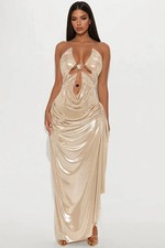 Mira Draped Metallic Maxi Dress-Fashion Nova|51212