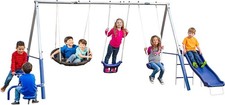 Playground Swing Set Free N Swing 7 User 5 Station Slide