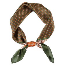 Vintage Silk Feel Square Scarf for Men Satin Bandana Tiny Pattern Print