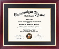 11X14 Wood Diploma Frame with Black Mat or Display 14X17 Certificates without Ma