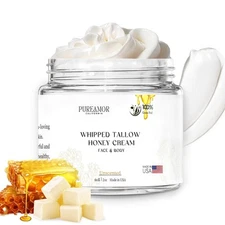 Beef Tallow for Skin Made in USA, Grass-Fed Beef Tallow for Face, Quick Absorbin