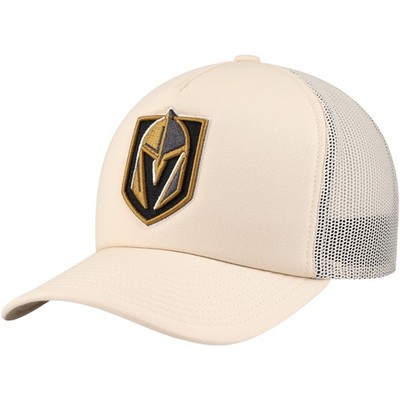 Men's Mitchell & Ness Cream Vegas Golden Knights Foam Front Trucker Adjustable