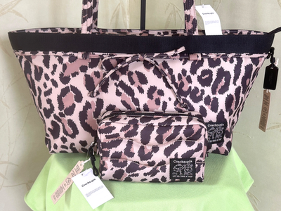 COACH COACHTOPIA LOOP BOW TOTE BAG + LOOP POUCH (SET):NWT LEOPARD