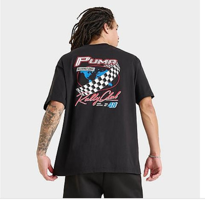 NWT  Puma Mens XXL  Rally Club Graphic Relaxed Tee Shirt Black 629637-01