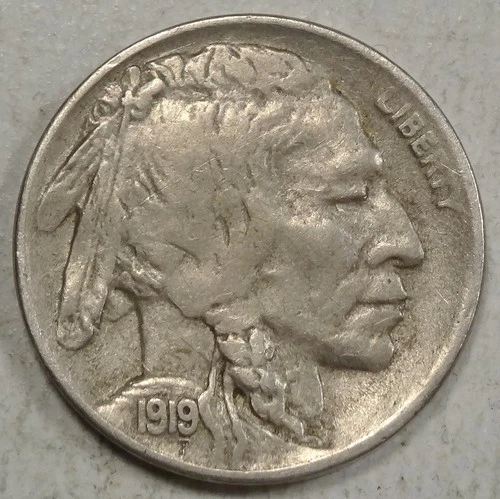 1919-D Buffalo Nickel, Choice Very Fine+, Tough Coin   1118-21