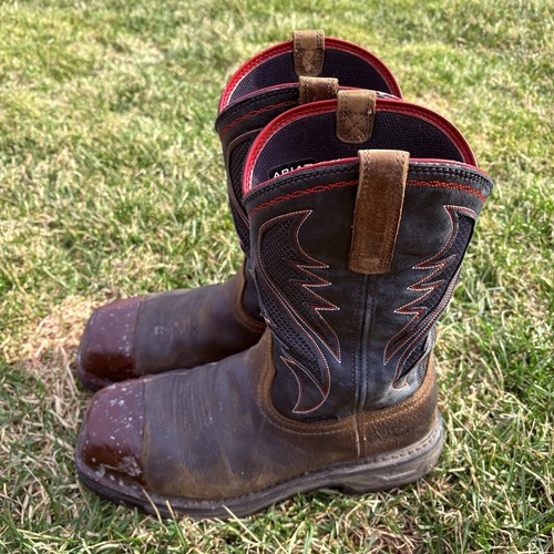 Mens ARIAT Workhog XT VentTEK Waterproof Carbon Toe Leather Work Boots 9.5D - Picture 2 of 19