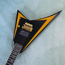 Black Electric Guitar 24 frets EMG pickup Gold hardware swallow - Christmas Gift