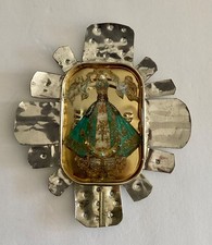 Our Lady of San Juan de Los Lagos Folk Art Image Tin Material Wall Hang Magnet