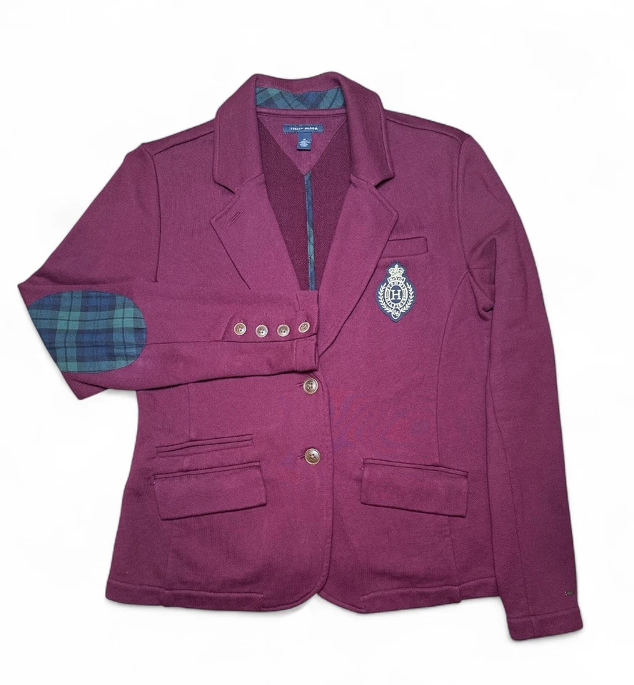 Chaqueta Blazer Tommy Hilfiger Talla M Parche Cresta Codo Ecuestre Parche Academia Foto 2 de 4