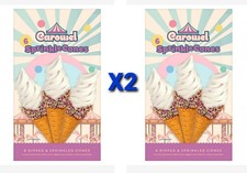 CAROUSEL 6 Sprinkle ICE Cream Waffle Cones FREE DELIVERY Long Expiry 2 PK NEW