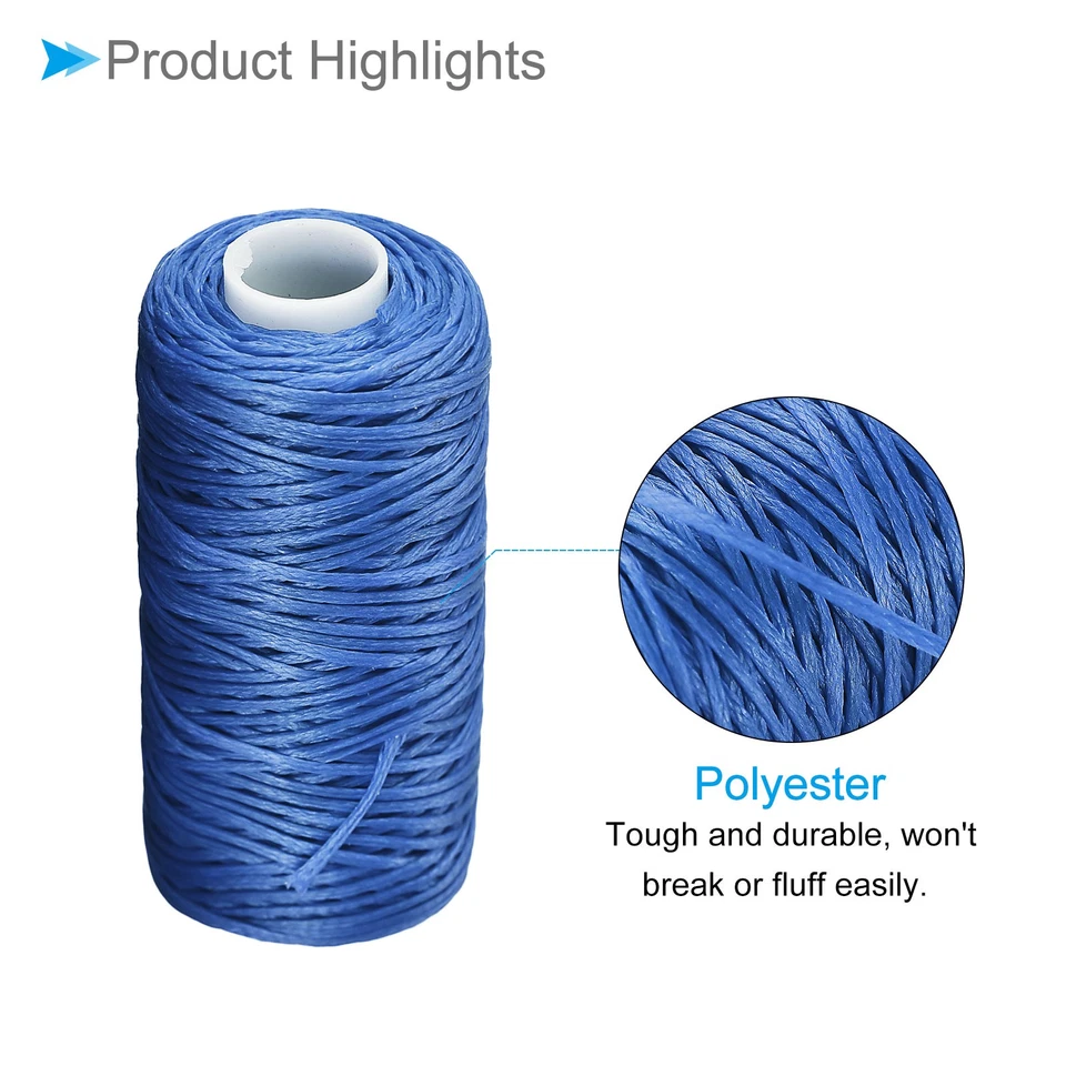 2pcs Sewing Threads 55 Yards 150D/1mm Stitching Threads Denim Blue - Image 4 of 4