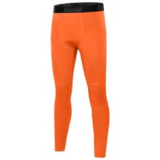 Runhit Boys Compression Pants Youth Athletic Tights Basketball Medium, Orange