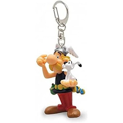 Plastoy SAS 60589 - Asterix mit Idefix - Schlüsselanhänger, 10.9 x 3.3 x 3 cm