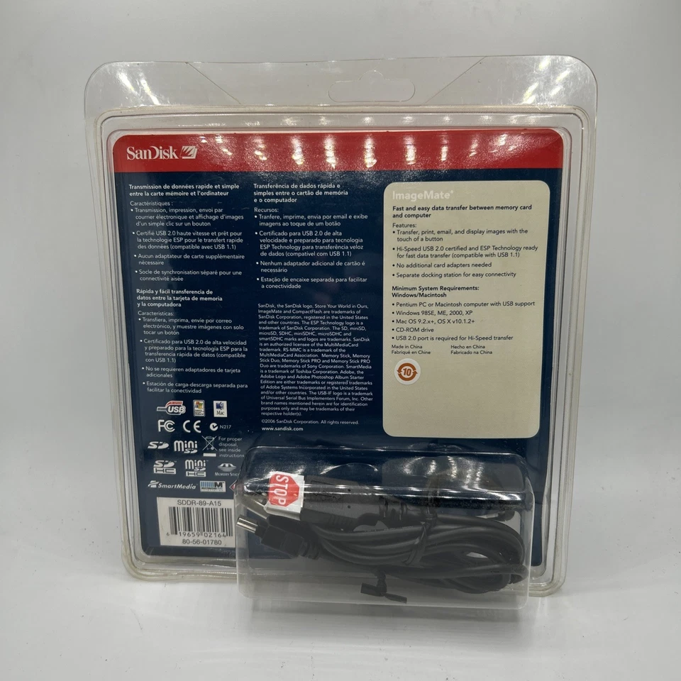 SanDisk ImageMate SDDR-89 12-in-1 USB 2.0 Flash Memory Card Reader ~ New - Image 3 of 4