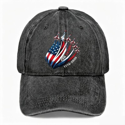 Unisex Vintage Washed Dad Hat 250 Years 1776-2026 American Adjustable Cap