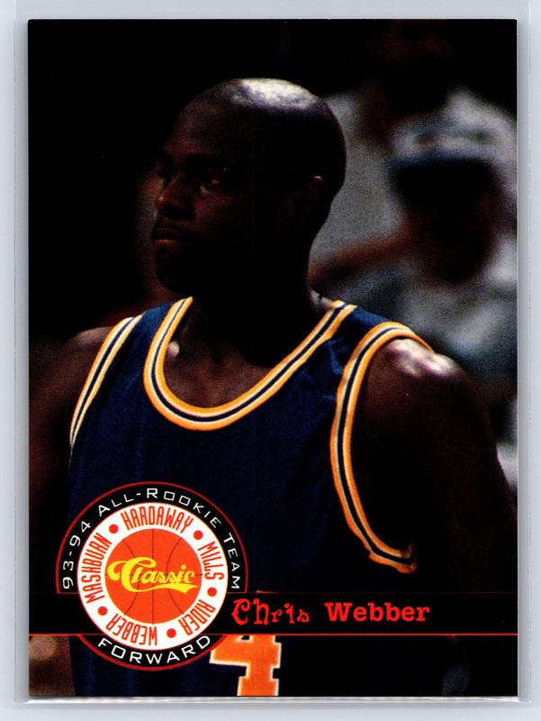 #13 Chris Webber, Michigan Wolverines 1994 Classic Draft Base