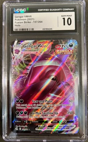 Gengar VMAX 157/264 Swsh08: Fusion Strike Holo Ultra Rare 2021 CGC 10 GEM MINT