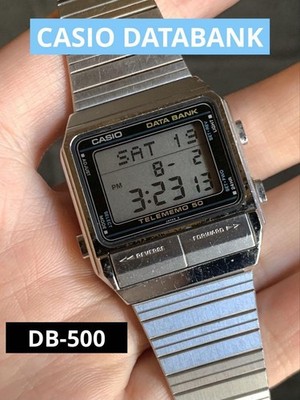 Vintage Casio DB-500 Data Bank Watch Retro 1980s Collectible Style