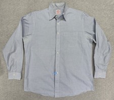 Brooks Brothers Makers Shirt Mens 16.5 4/5 Blue Gingham Check USA Made Vtg OCBD